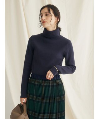 CRAFT STANDARD BOUTIQUE リブタートルネックニットプルオーバー Navy