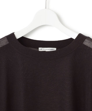 23区 【洗える】シャイニーシアー ボートネック ニット ダークブラウン系