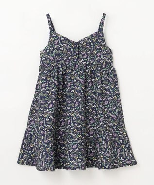 ANY KIDS フラワープリント キャミ ワンピース ネイビー系