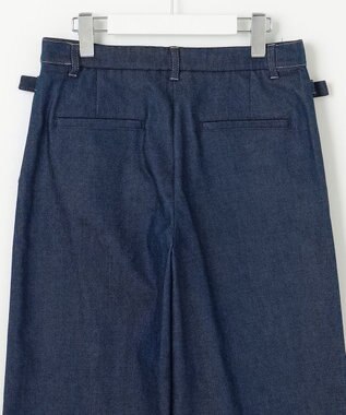 J.PRESS LADIES S 【洗える】ハイパワーデニムツイル ワイド パンツ インディゴ系