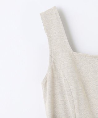 GRACE CONTINENTAL 麻調ベルトサロペット ベージュ