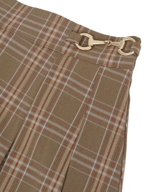 earth music&ecology 【セットアップ可】ビット付きミニスカート Check Brown