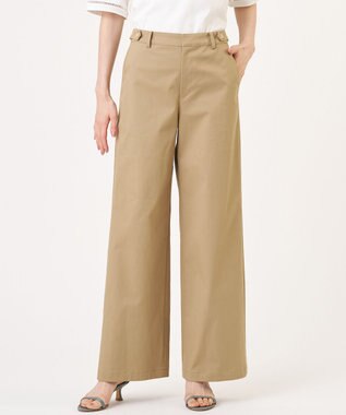 J.PRESS LADIES L 20チノストレッチ ストレート パンツ ベージュ系