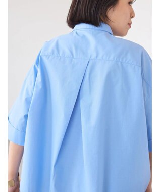 AMERICAN HOLIC イージーケア５分袖バックタックシャツ Sax