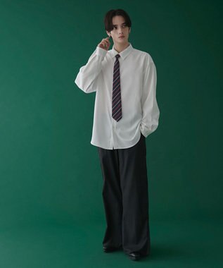 WEGO タイ付きシャツ(LS) ホワイト