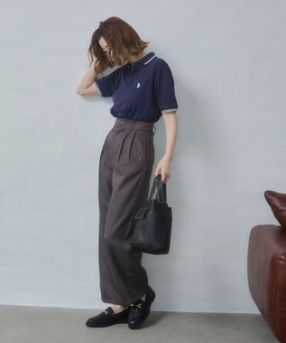 WEGO 【26年春夏新カラー登場/ユニセックス着用ITEM/SMLサイズ展開】U.S. POLO ASSN.別注ラインポロシャツ ネイビー