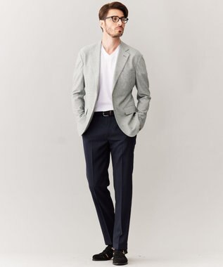 GOTAIRIKU ロングセラー【洗える/折り目加工/シワになりにくい/ウエストアジャスター】ウォッシャブル サマーウール100％パンツ_限定色(ノータック)23/24年モデル ネイビー系8