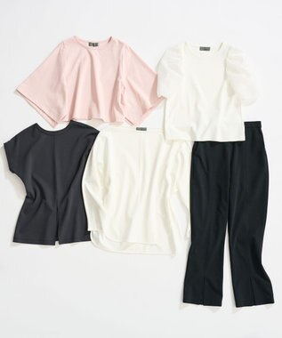 uncrave ダブルフェイスジャージー オーガンジーコンビトップス オフ