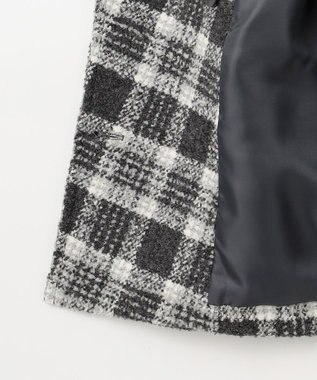 自由区 S BALLIループミルドチェック コート グレー×オフ