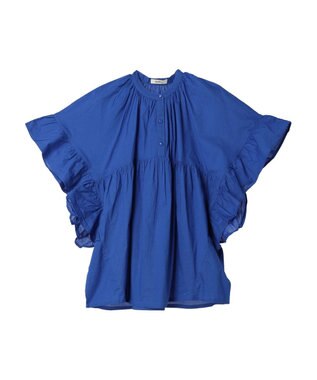 earth music&ecology コットンボイルボリュームブラウス Blue
