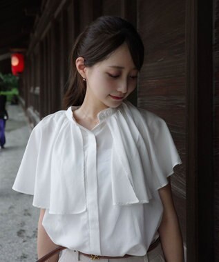 Green Parks ビックカラーナローブラウス Off White