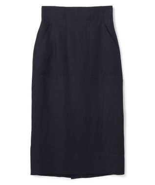 BEIGE， 【洗える】BERNARD / リネンアウトポケットハイウエストスカート Navy