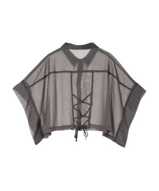 Green Parks ＥＧＯＩＳＴ　短丈シアーシャツ Charcoal Gray