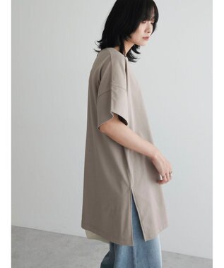 Green Parks 冷っとすずやか　袖広チュニック Gray Beige