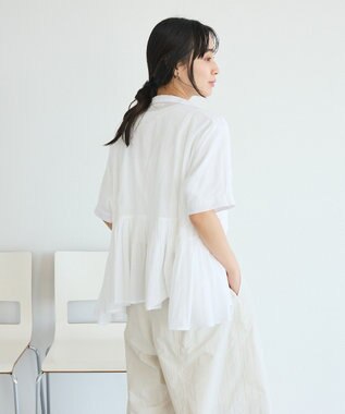CRAFT STANDARD BOUTIQUE インド製 ペプラムブラウス White
