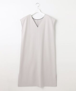 自由区 【WEB限定】ウールミルドジャージー Vネックジャンパースカート ライトグレー系