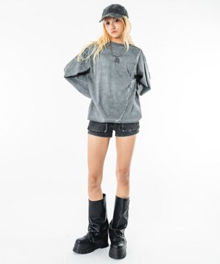 WEGO 【ユニセックス着用ITEM】コールドダイスウィッチングT（LS） グレー