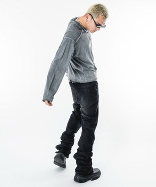 WEGO 【ユニセックス着用ITEM】コールドダイスウィッチングT（LS） グレー