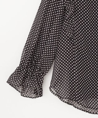 GRACE CONTINENTAL ドットラッフルブラウス ブラック