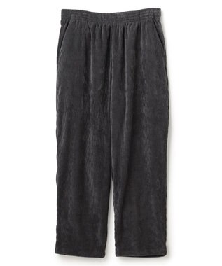 UNFILO MENS 【男女兼用】リラックス コーデュロイ ギャザーパンツ ブラック