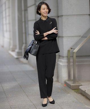 J.PRESS LADIES houndstooth スクエア スカーフ ネイビー系