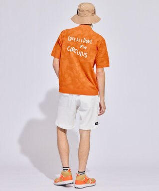 PW CIRCULUS 【MEN】ＤＯＶＥモチーフ ニットモックネック ゴルフ オレンジ系