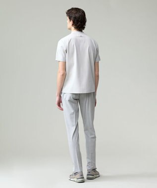 J.PRESS MEN シルクのような光沢感の上品Tシャツ【UVカット / 接触冷感 / 吸水速乾】【J.PRESS PREMIUM JERSEY】ポンチモックネック Tシャツ ライトグレー系