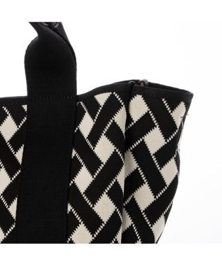 UNBILLION カシュカシュ cachecache / 柄アソートジャガード2wayトートバッグ ブラックミックス