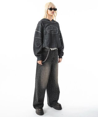 WEGO 【ユニセックス着用ITEM/MLサイズ展開】コールドダイスウィッチングプルパーカー スミクロ