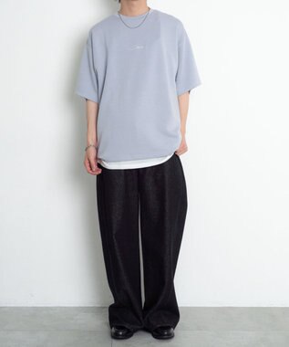 WEGO 【機能T】カラーステッチワンポイントT（SS） サックス