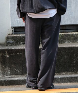 WEGO アシッドウォッシュワイドスウェットパンツ ブラックその他