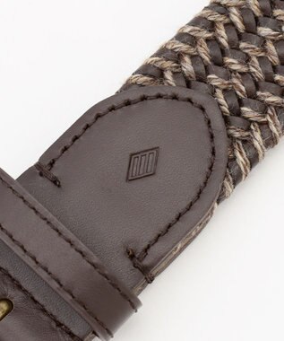 JOSEPH ABBOUD 【イタリア素材・ストレッチ・日本製】レザーメランジストレッチ ベルト ダークブラウン系