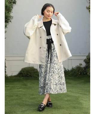 Green Parks ・ＥＬＥＮＣＡＲＥ　ＤＵＥ　リブ×フラワーキリカエワンピ Black