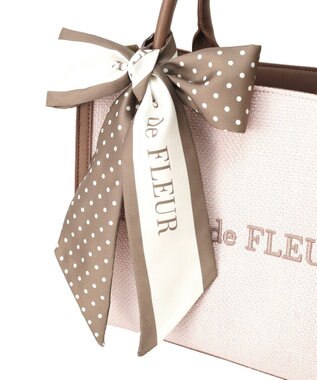 Maison de FLEUR スカーフ付きツイードスクエア２Ｗａｙトート Pink