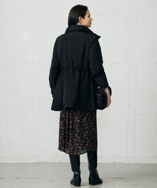 自由区 L 【17号サイズまで展開・カタログ掲載】マイクロタッサーダウンスタンドカラー コート ブラック