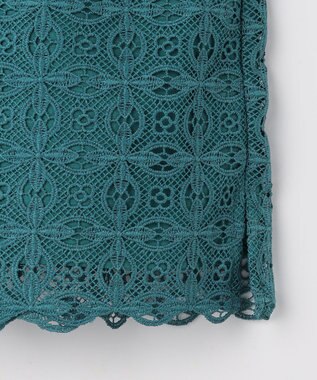 自由区 【カタログ掲載】ジオメトリックレース ブラウス ターコイズ
