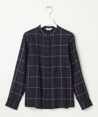 J.PRESS LADIES S サイロチェック ストライプ ブラウス ネイビーチェック系