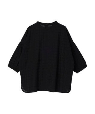 Green Parks Ｉ　ＳＥＴ２点　刺繍７分袖ブラウス＋タンクトップ Black