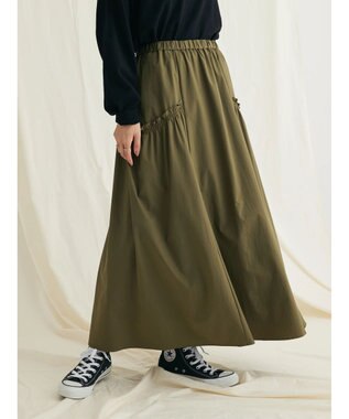 CRAFT STANDARD BOUTIQUE サイドフリルギャザースカート Khaki