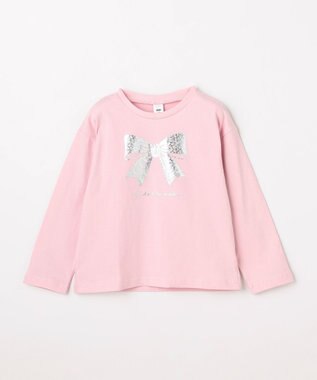 ANY KIDS 【綿100%】リボンアソート 長袖Tシャツ ピンク