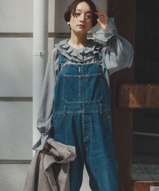 #Newans 【前後着用可能】【高山都さんコラボ】ビッグカラー２WAYブラウス グレー