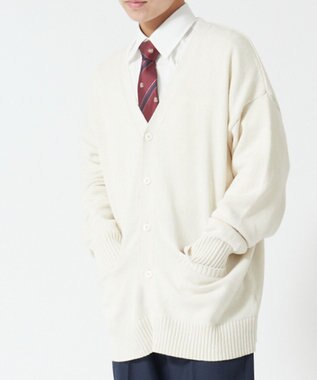 WEGO 【SCHOOL ITEM】メンズスクールニットカーディガン オフホワイト