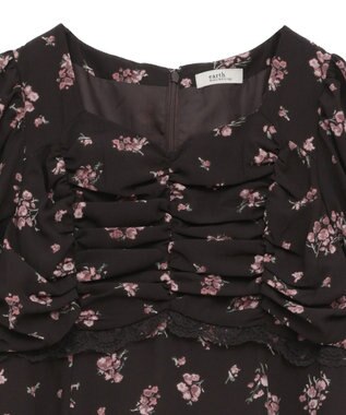 earth music&ecology レース切替フラワーロングワンピース Brown