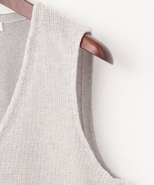 JOSEPH ABBOUD 【洗える】ストローヤーン ニット ベスト ライトグレー系