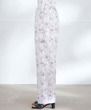 Tiaclasse 【洗える】アソートプリントワイドパンツ グレージュ