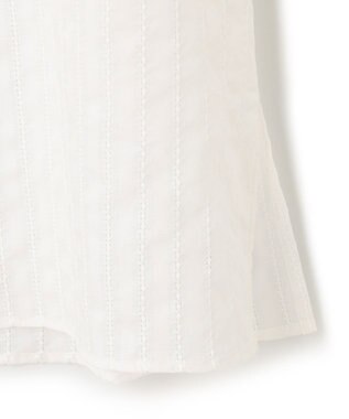 23区 L 【WEB限定/洗える】コットンカラミストライプ スキッパー ブラウス ホワイト系