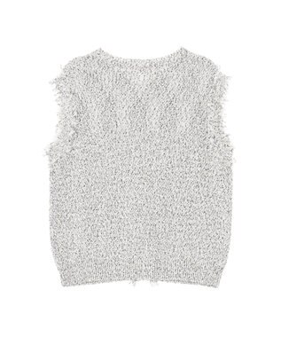 CRAFT STANDARD BOUTIQUE フリンジノースリーブニットプルオーバー Light Gray Mixture