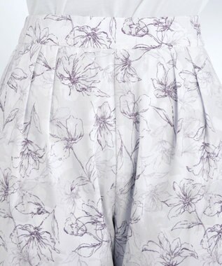 Tiaclasse 【洗える】アソートプリントワイドパンツ グレージュ