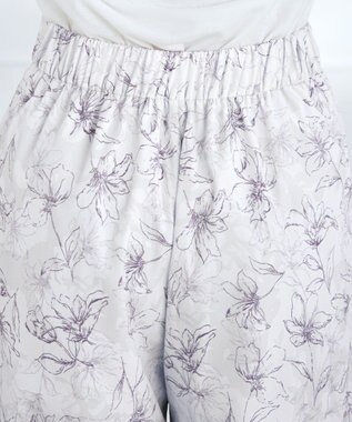 Tiaclasse 【洗える】アソートプリントワイドパンツ グレージュ