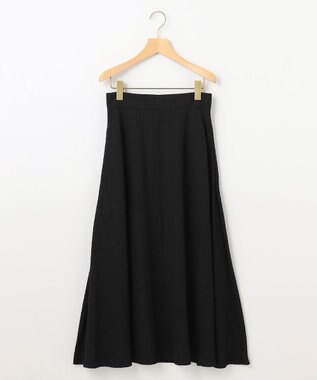 組曲 L ステッチストライプドビー フレアスカート ブラック系